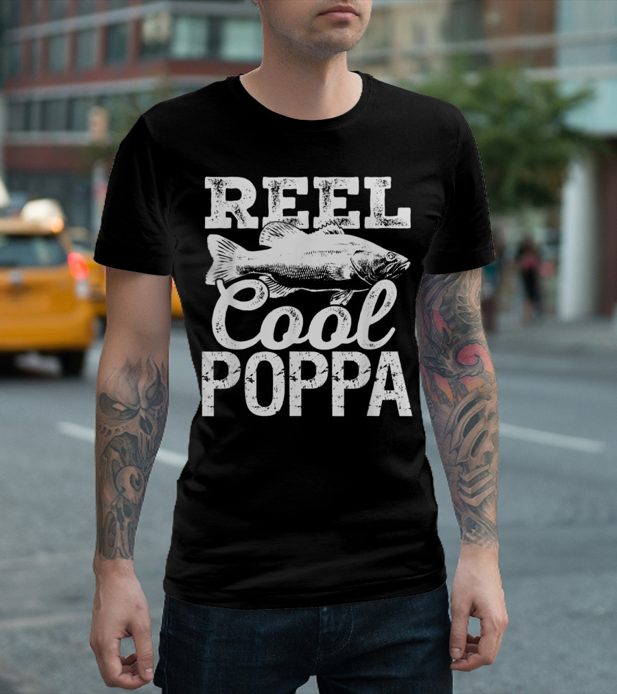 Reel Cool Poppa Fishing Outdoor Angler Fish T-Shirt