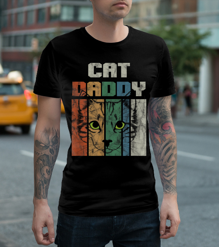 Retro Cat Daddy Cool Kitten Lover T-Shirt