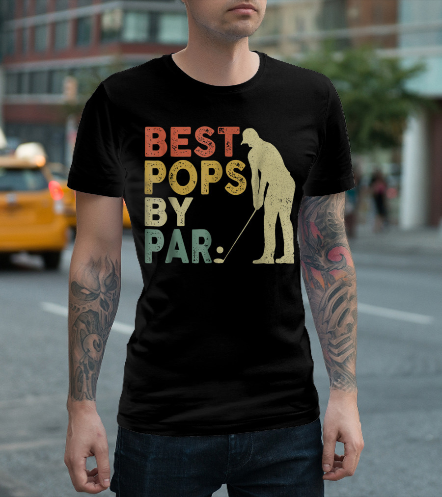 Best Pops by Par Golf Retro Vintage Golfer T-Shirt