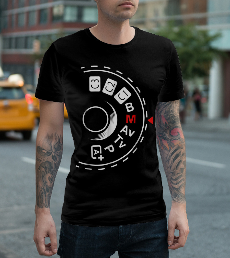Photography Mode Dial B A M Av Tv P Iconography for Manual Shoot Enthusiasts T-Shirt