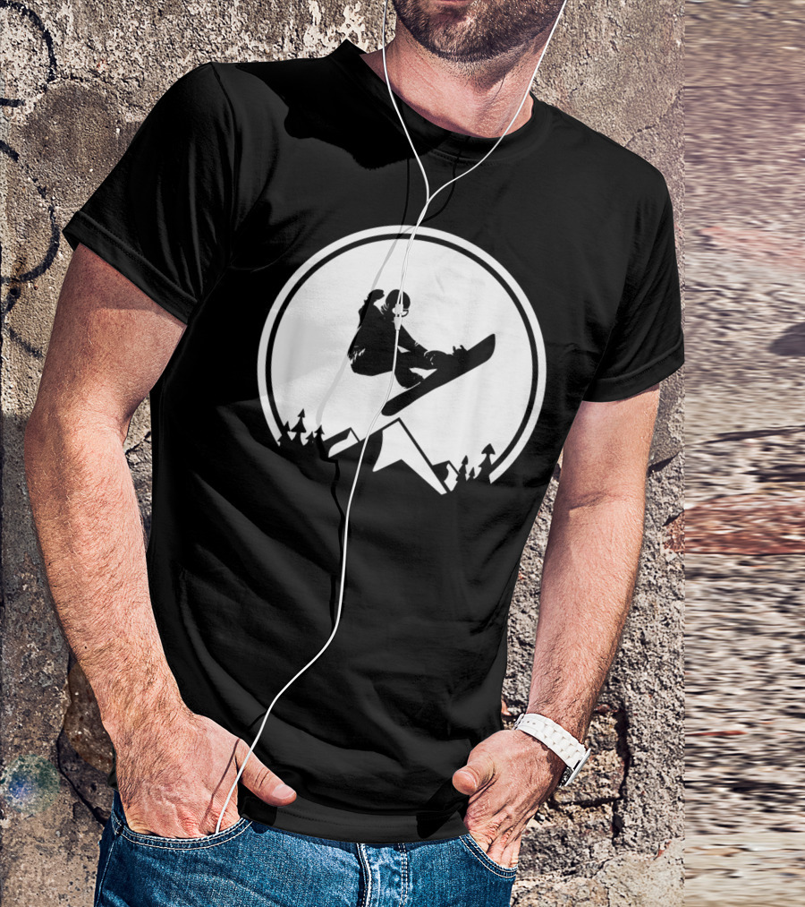 Snowboard Snowboarding Big Air Silhouette Mountain Jump T-Shirt