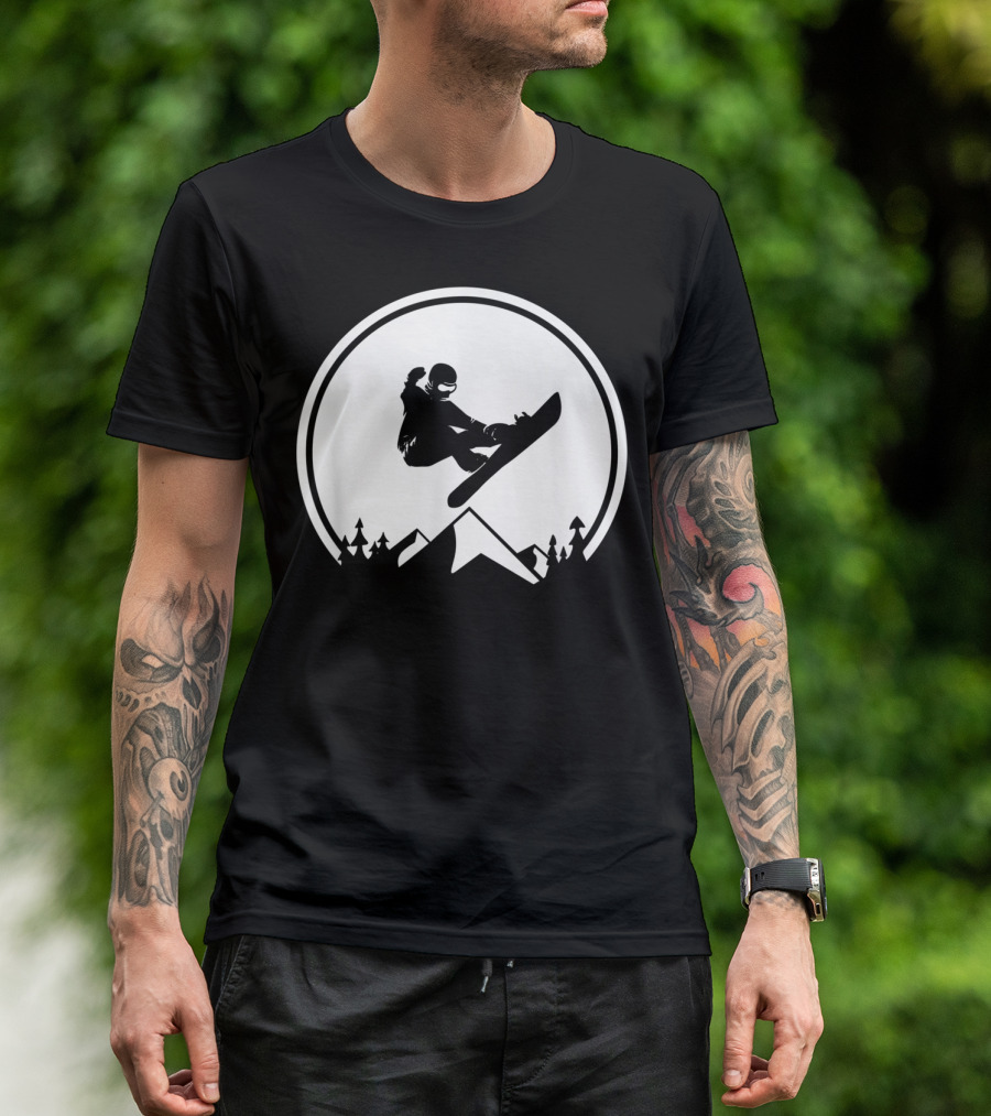 Snowboard Snowboarding Big Air Silhouette Mountain Jump T-Shirt