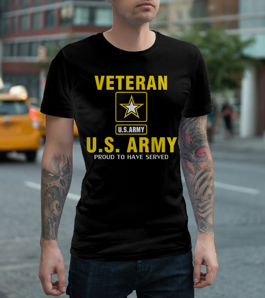 Veteran U.S. Army Proud to Have Served Star Emblem T-Shirt