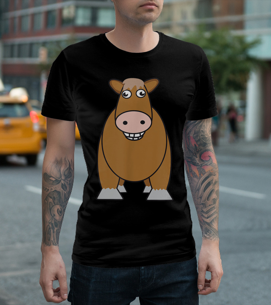 Goofy Cartoon Horse With Big Eyes And Smile T-Shirt