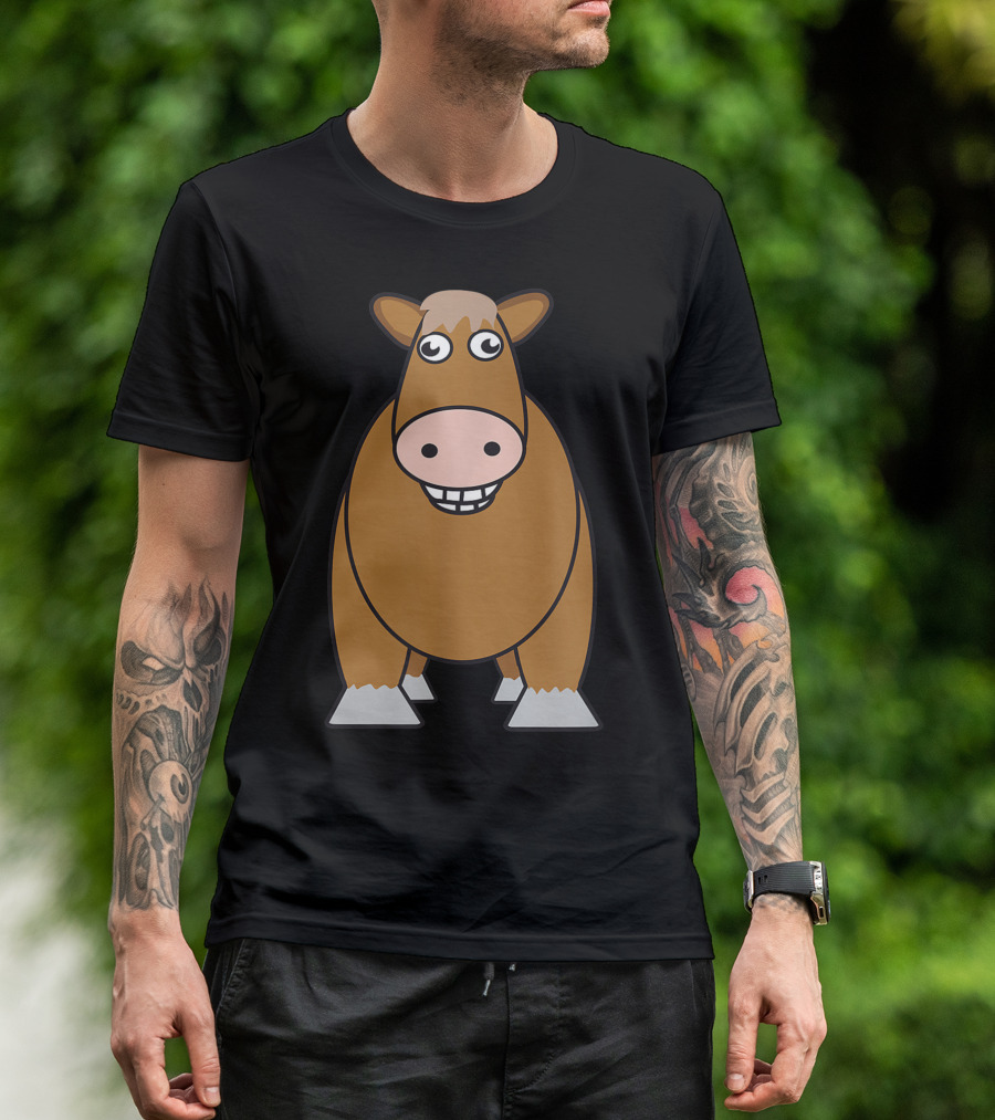 Goofy Cartoon Horse With Big Eyes And Smile T-Shirt