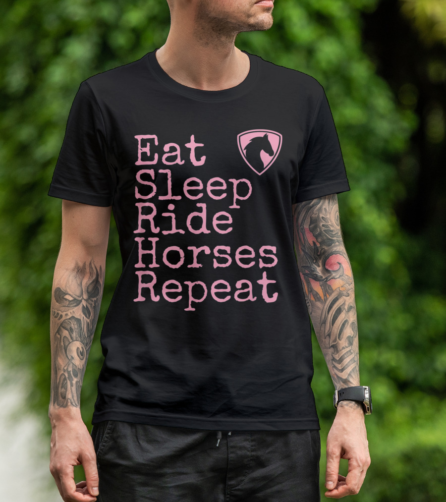 Eat Sleep Ride Horses Repeat Funny Horse Lover T-Shirt