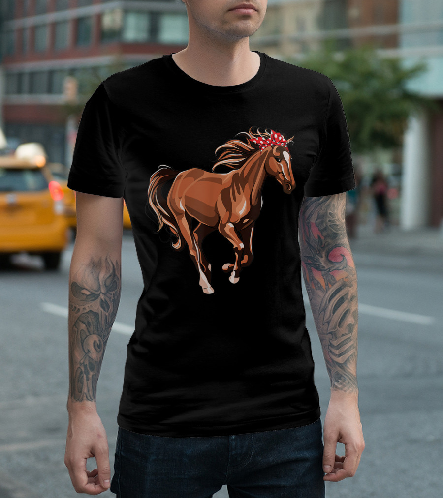 Funny Horse Mom Red Bandana T-Shirt