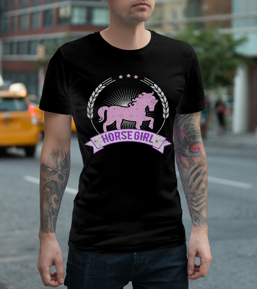 Horse Girl Equitation Riding Horse Lovers Emblem T-Shirt