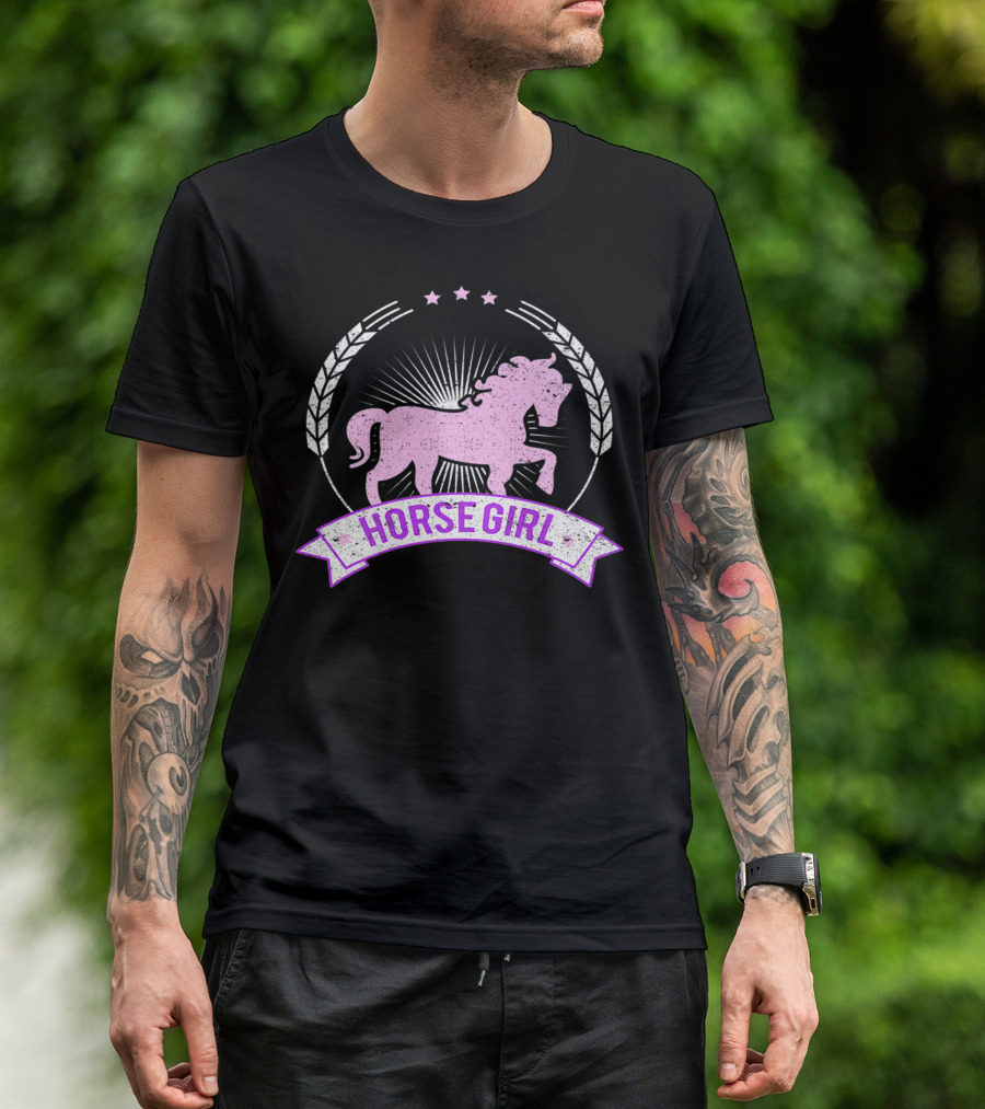 Horse Girl Equitation Riding Horse Lovers Emblem T-Shirt