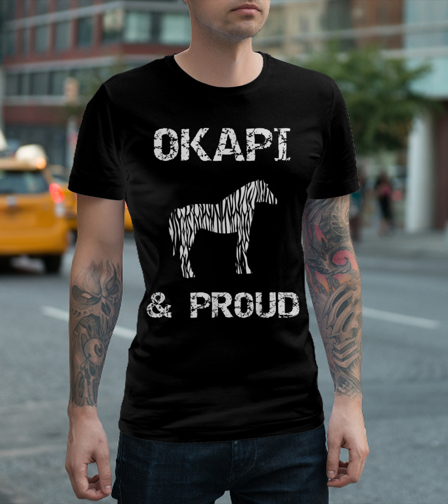 Okapi And Proud Striped Horse Design Giraffe Llama Humor RQ T-Shirt