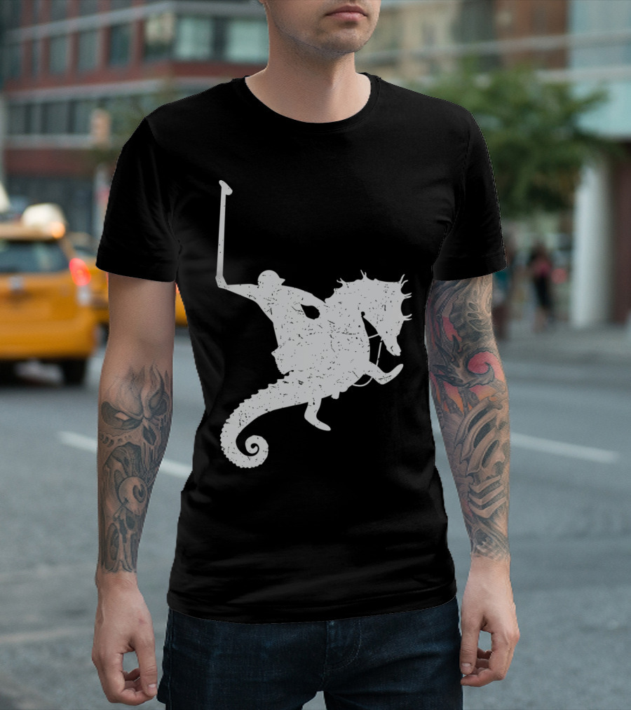 Funny Cute Water Polo Sea Horse Rider T-Shirt