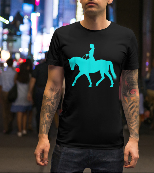 Girl Riding Horse Light Blue T-Shirt