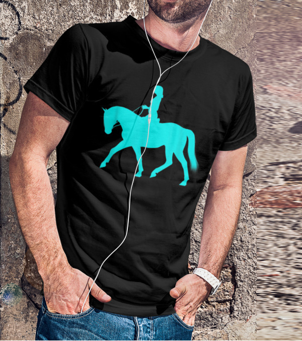 Girl Riding Horse Light Blue T-Shirt