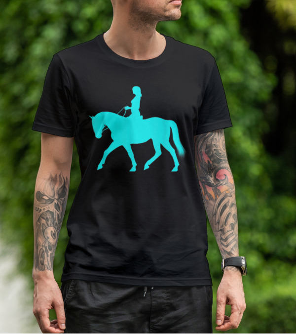 Girl Riding Horse Light Blue T-Shirt