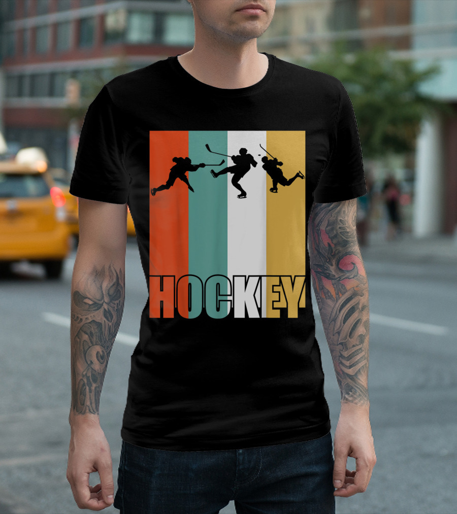 Vintage Ice Hockey Silhouette Classic Fan T-Shirt