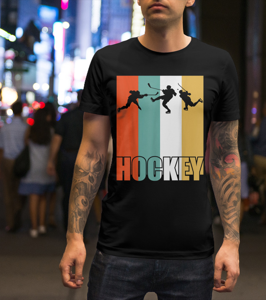 Vintage Ice Hockey Silhouette Classic Fan T-Shirt