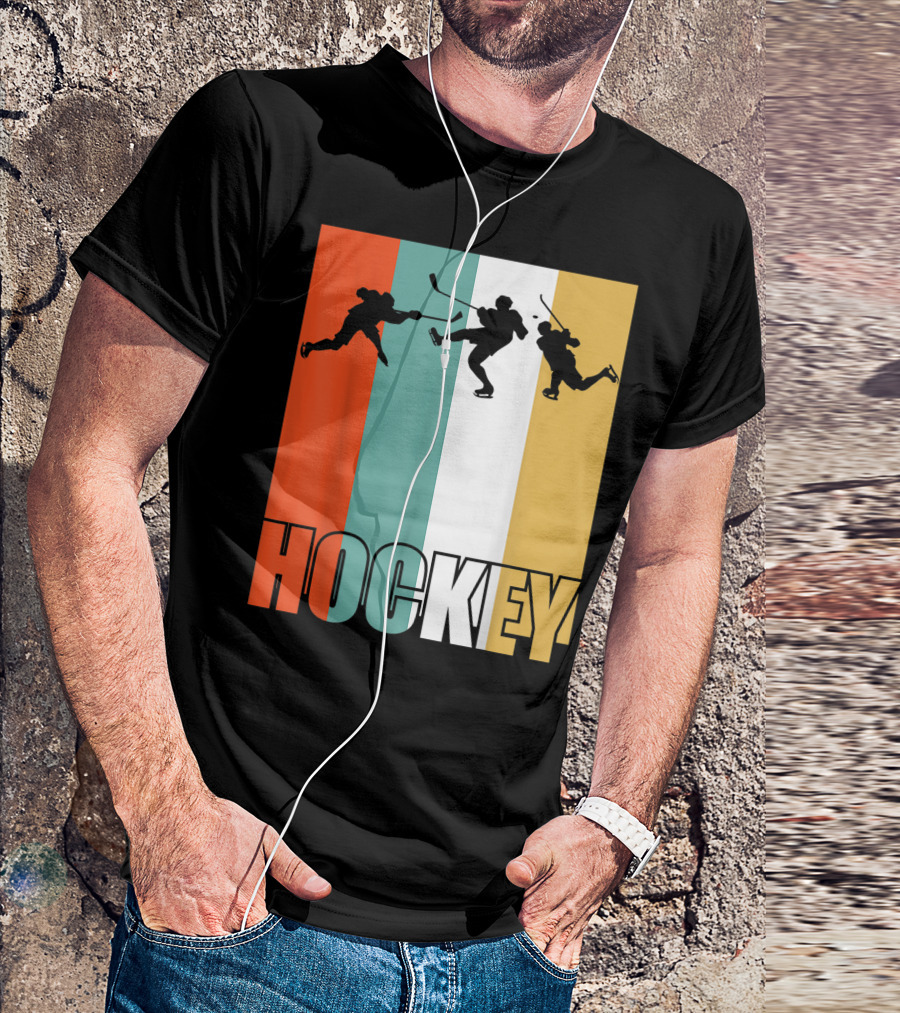 Vintage Ice Hockey Silhouette Classic Fan T-Shirt