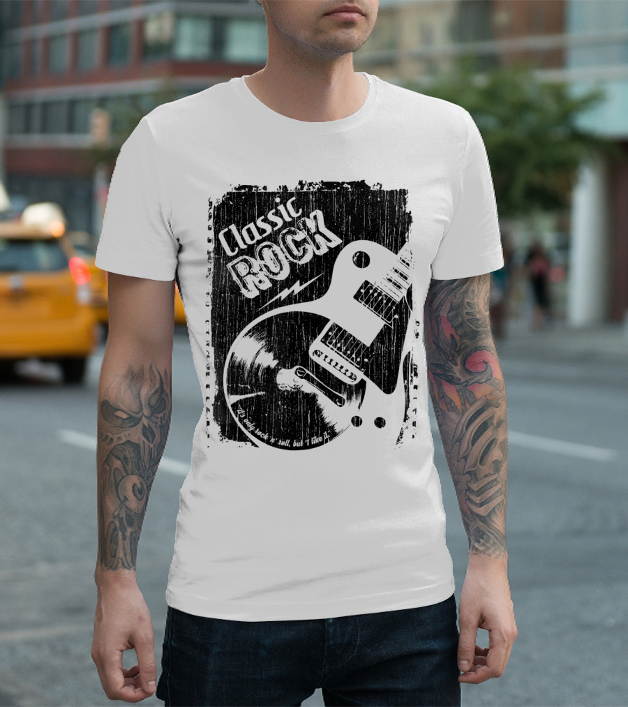 Classic Rock Guitar Vinyl Record Grunge T-Shirt