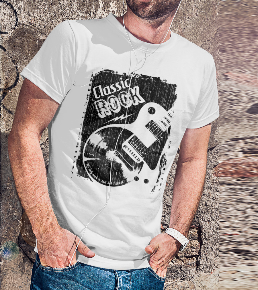 Classic Rock Guitar Vinyl Record Grunge T-Shirt