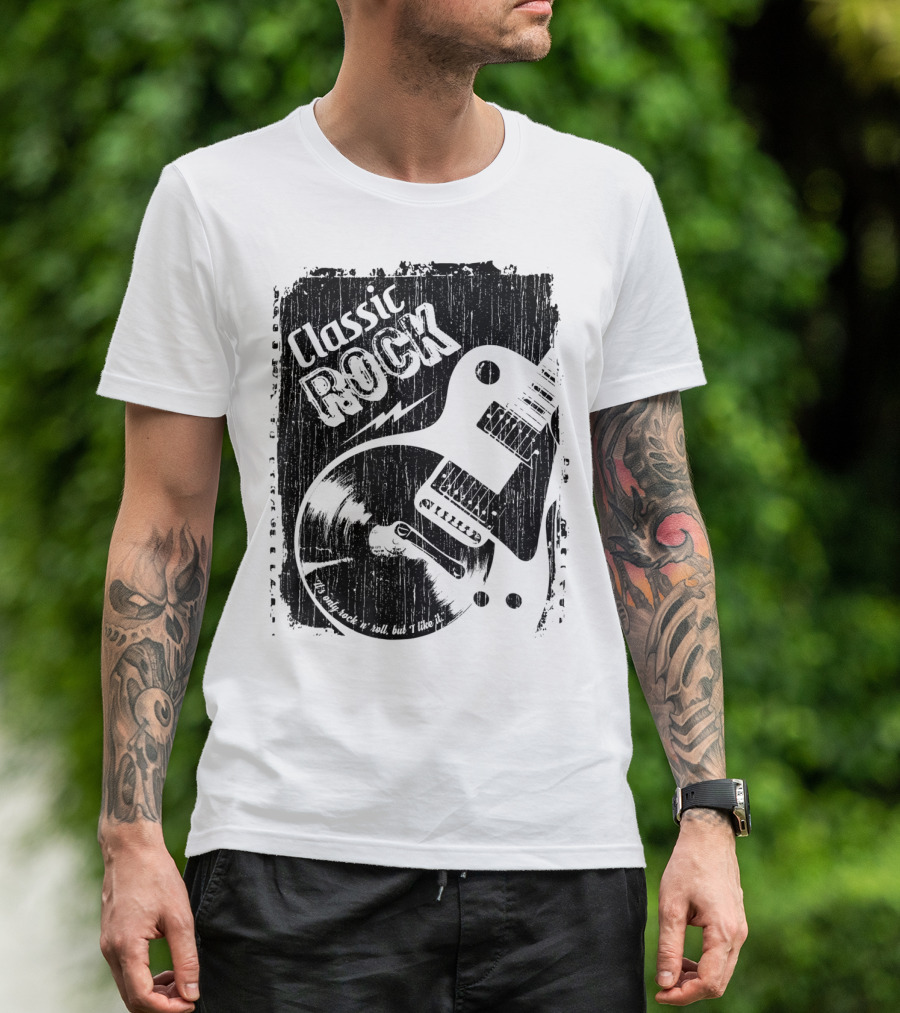 Classic Rock Guitar Vinyl Record Grunge T-Shirt