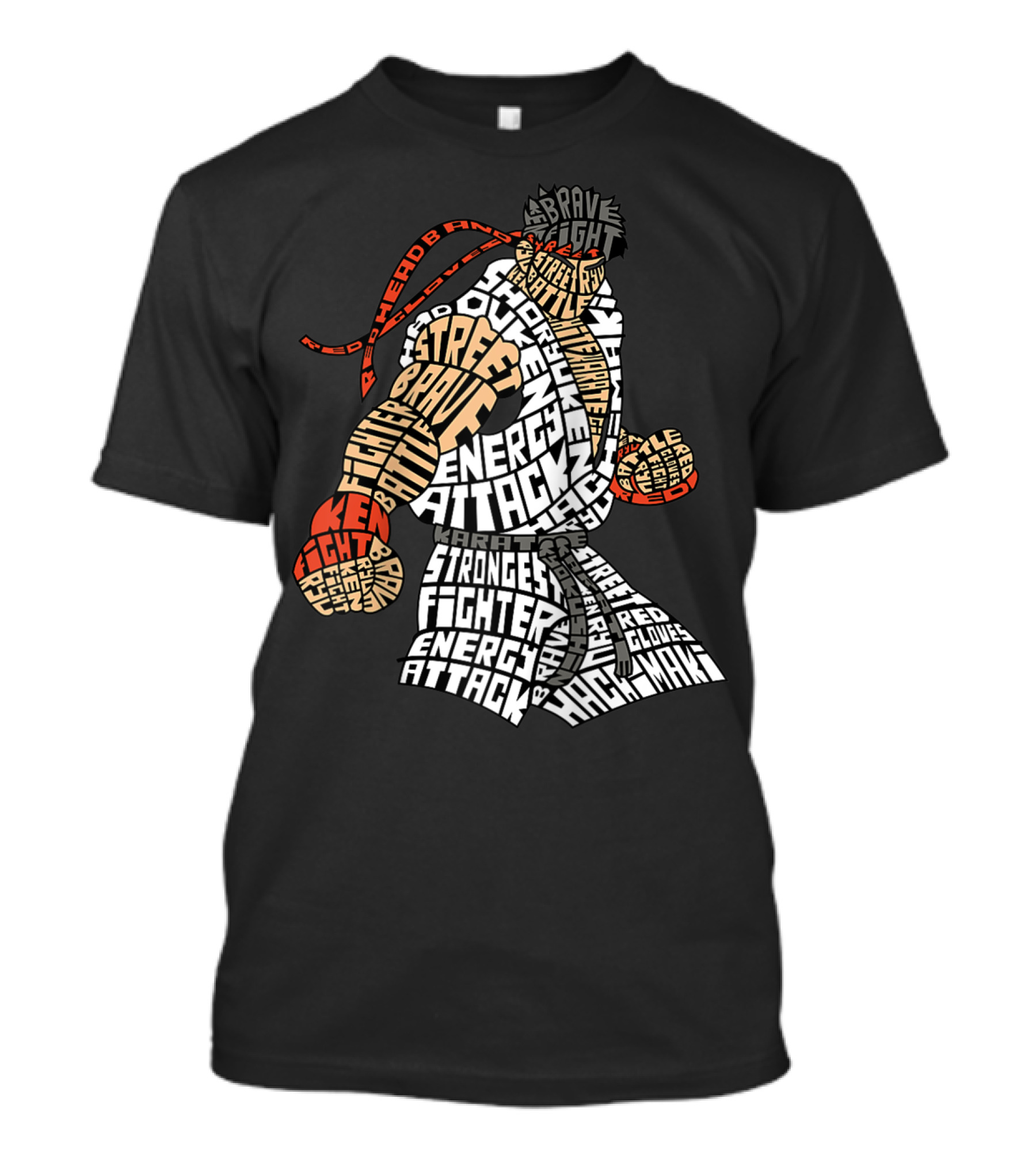 Street Fighter Brave Heroic Fighter Energy Attack Punch Beat Em Up Kungfu Classic Video Game T-Shirt