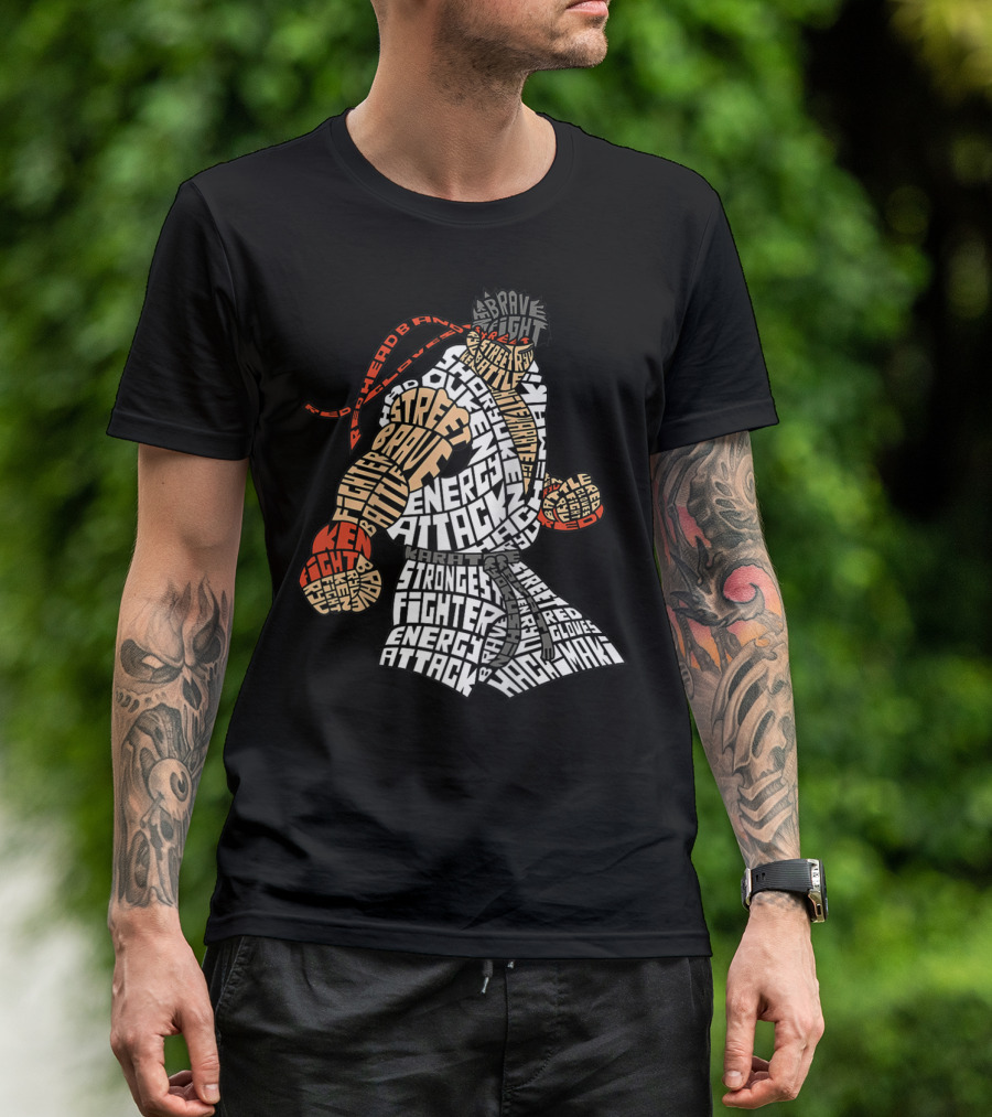 Street Fighter Brave Heroic Fighter Energy Attack Punch Beat Em Up Kungfu Classic Video Game T-Shirt