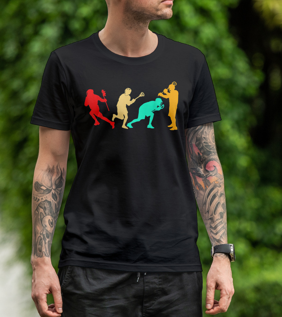 Classic Vintage Style Evolution Of American Football And Lacrosse T-Shirt