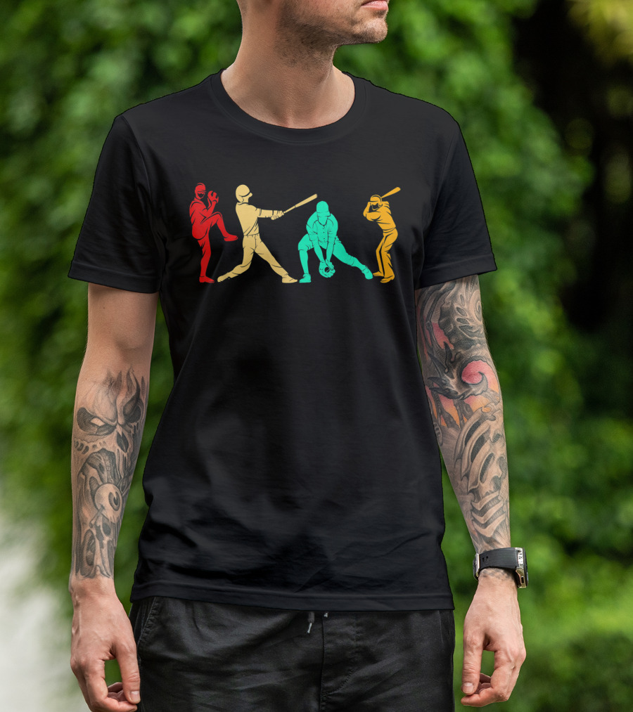 Classic Vintage Style Baseball Player T-Shirt