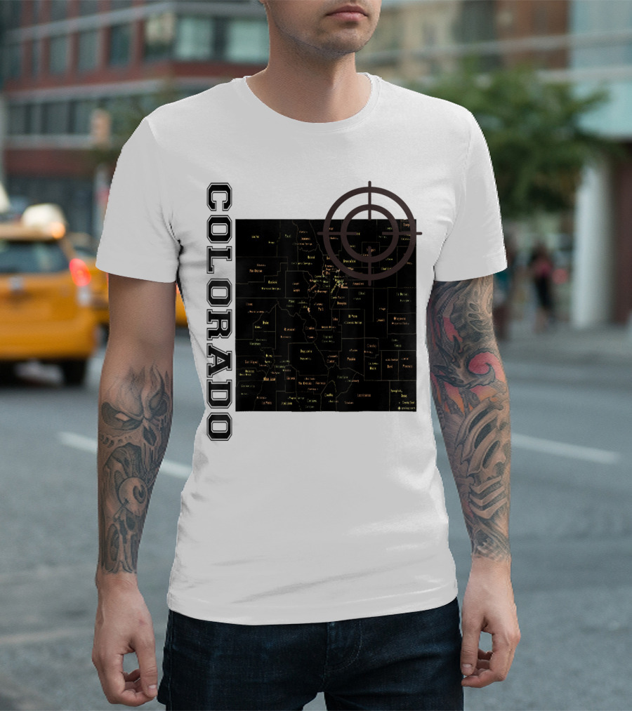 Colorado Maps with Classic Style and Fun Elements T-Shirt
