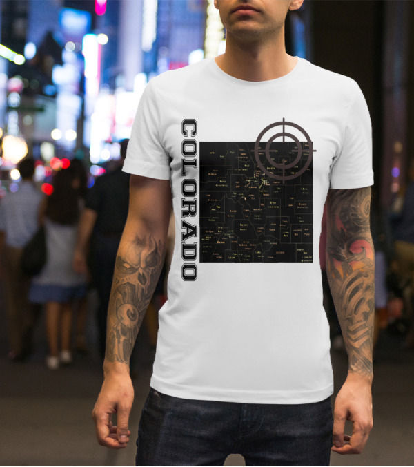 Colorado Maps With Classic Style And Fun Elements T-Shirt
