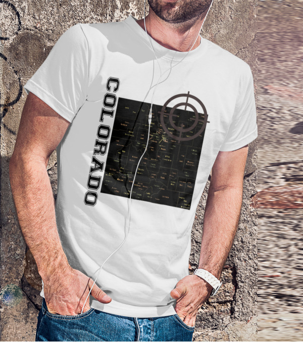 Colorado Maps With Classic Style And Fun Elements T-Shirt