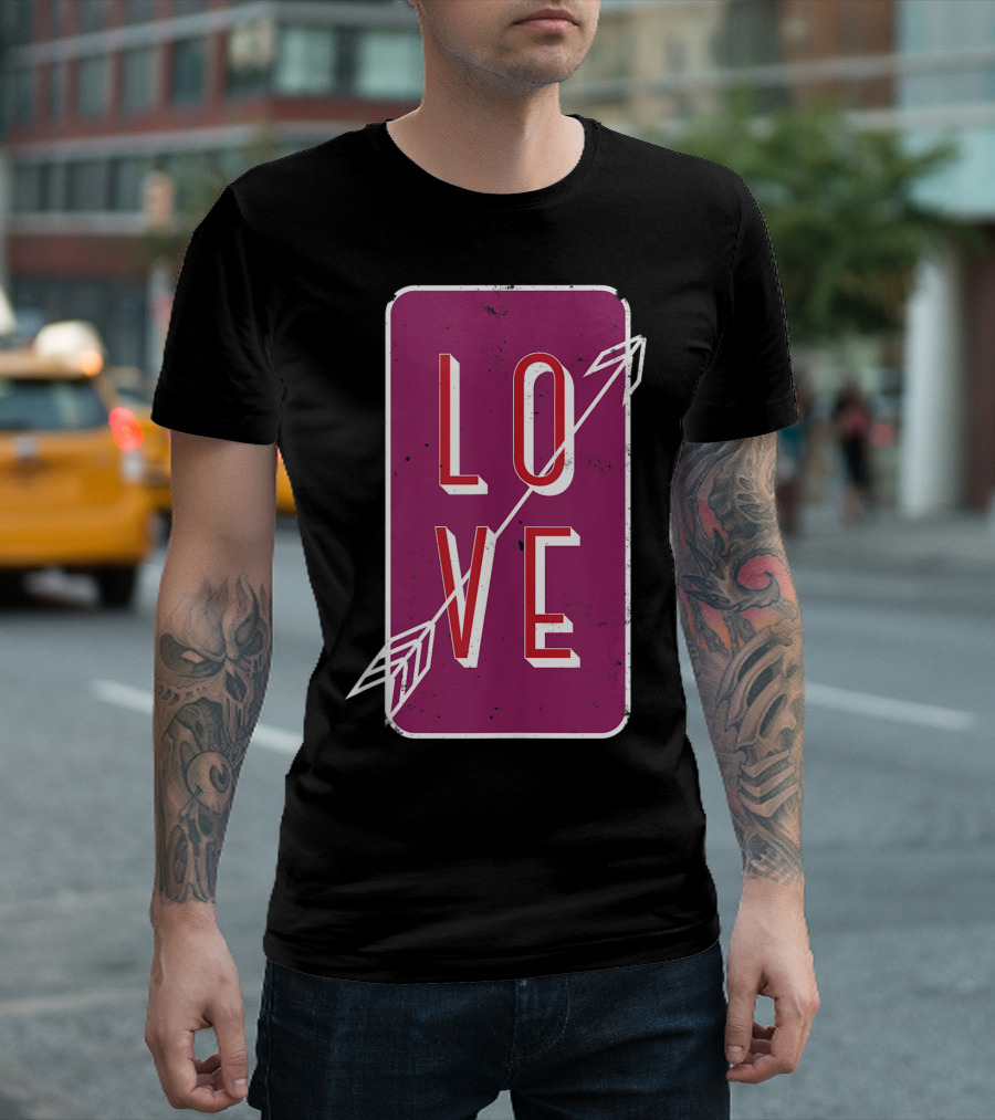 Vintage Arrow Love Classic Romantic Couple T-Shirt