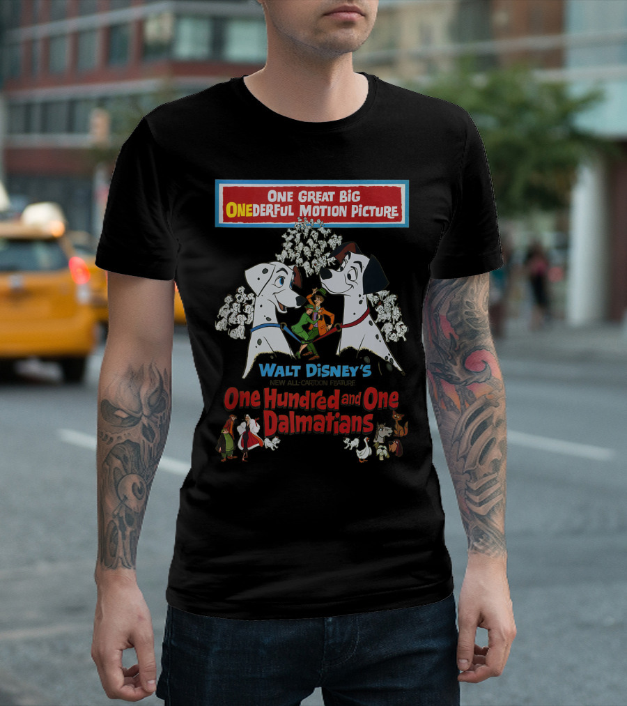 Walt Disney's One Hundred and One Dalmatians One Great Big ONEDERFUL Motion Picture T-Shirt