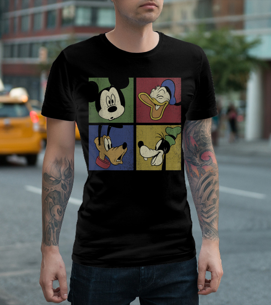 Mickey Mouse and Friends Classic Comic Style Quartet T-Shirt