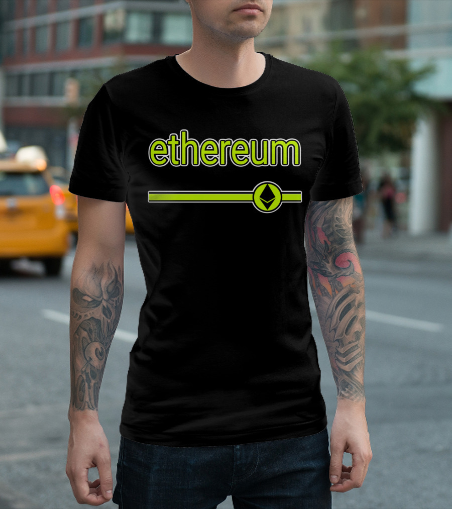 Ethereum Stripe Vintage Classic Eth Symbol Retro T-Shirt