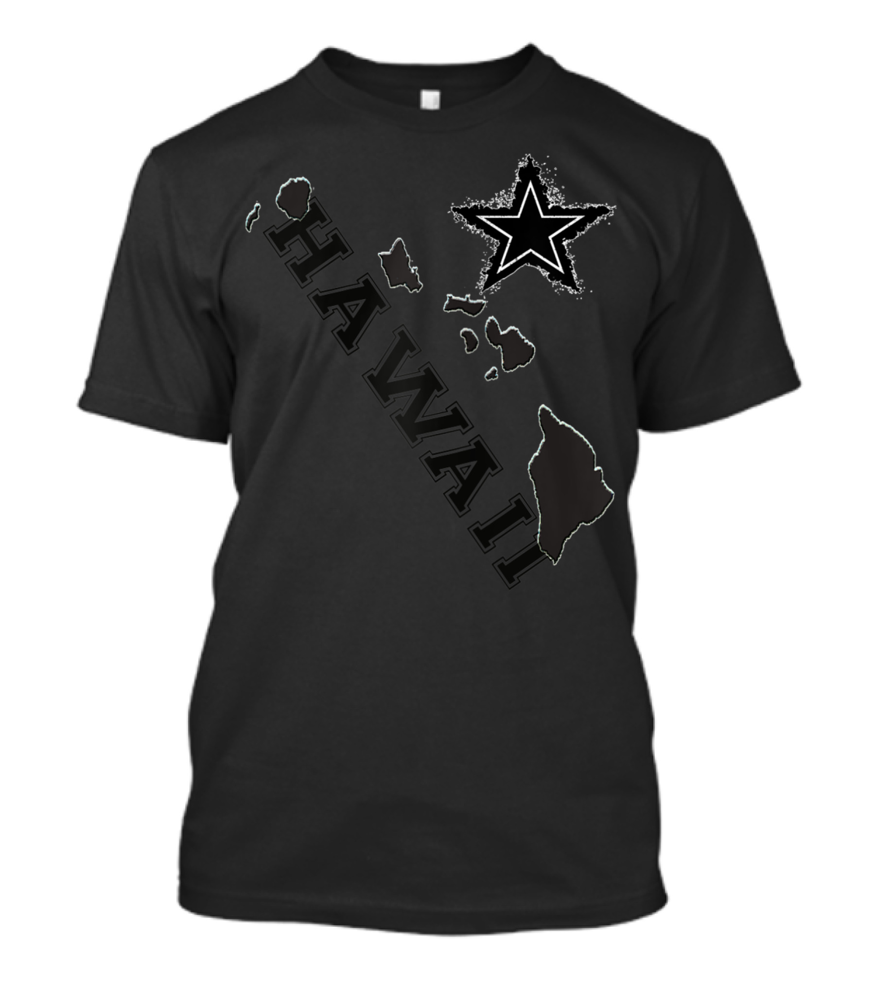 Hawaii Maps Classic Vintage Star Flair T-Shirt