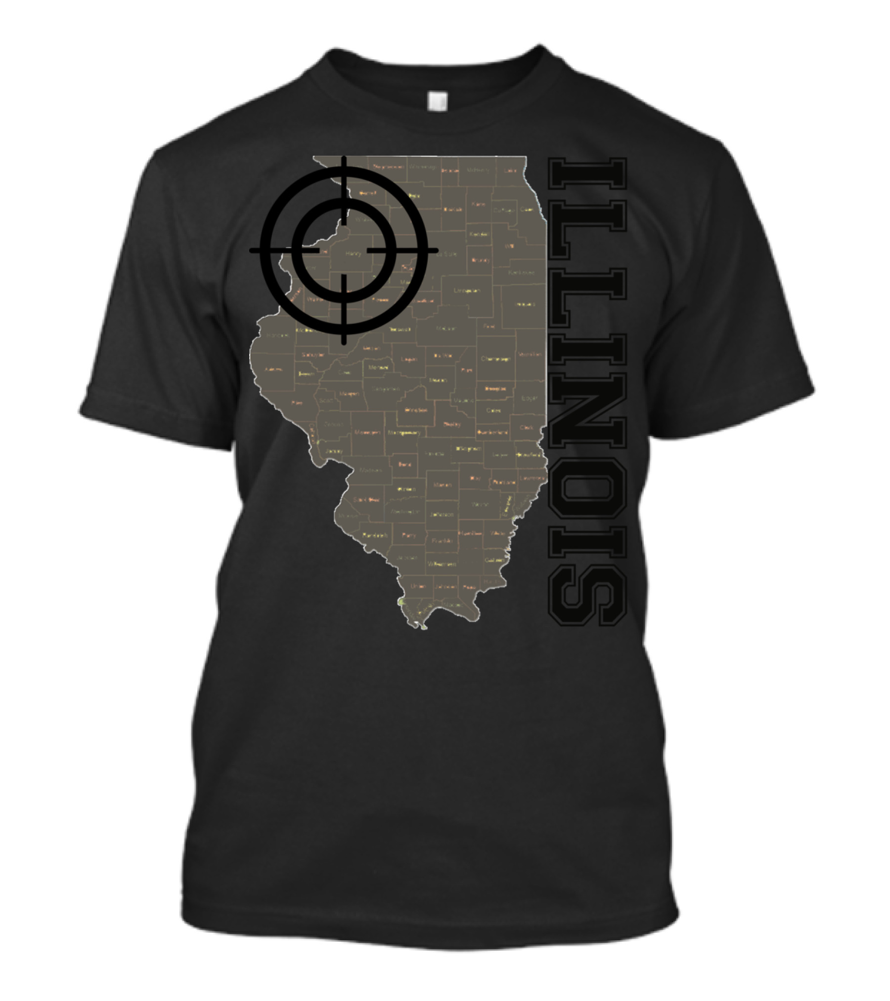 Illinois Maps Vintage Target Classic Fun T-Shirt