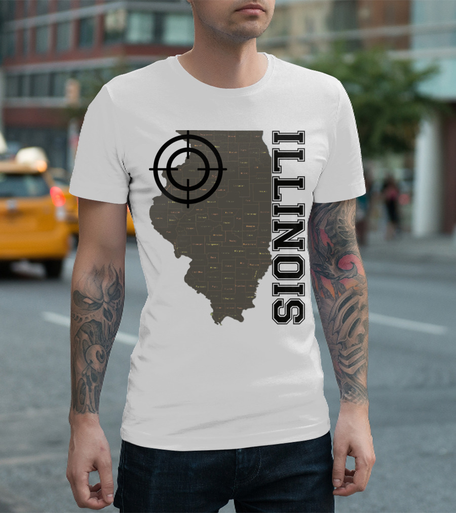 Illinois Maps Vintage Target Classic Fun T-Shirt