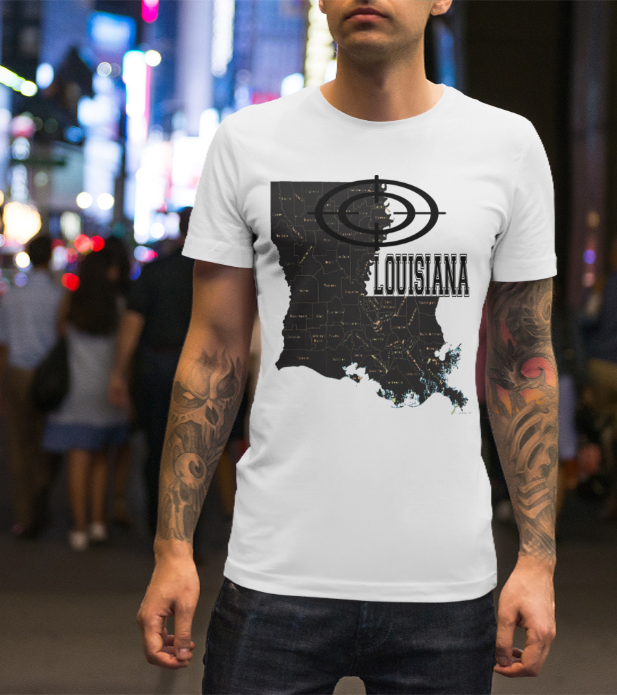 Louisiana Map Overlay Urban Classic T-Shirt