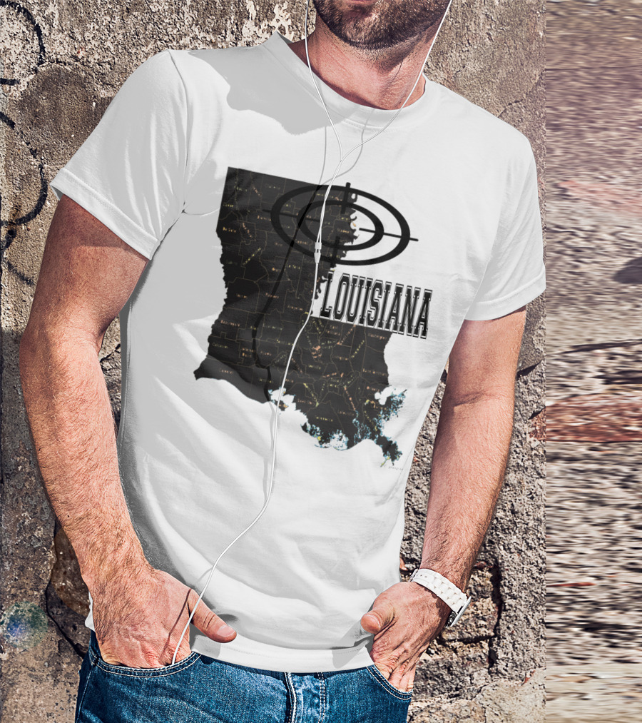 Louisiana Map Overlay Urban Classic T-Shirt