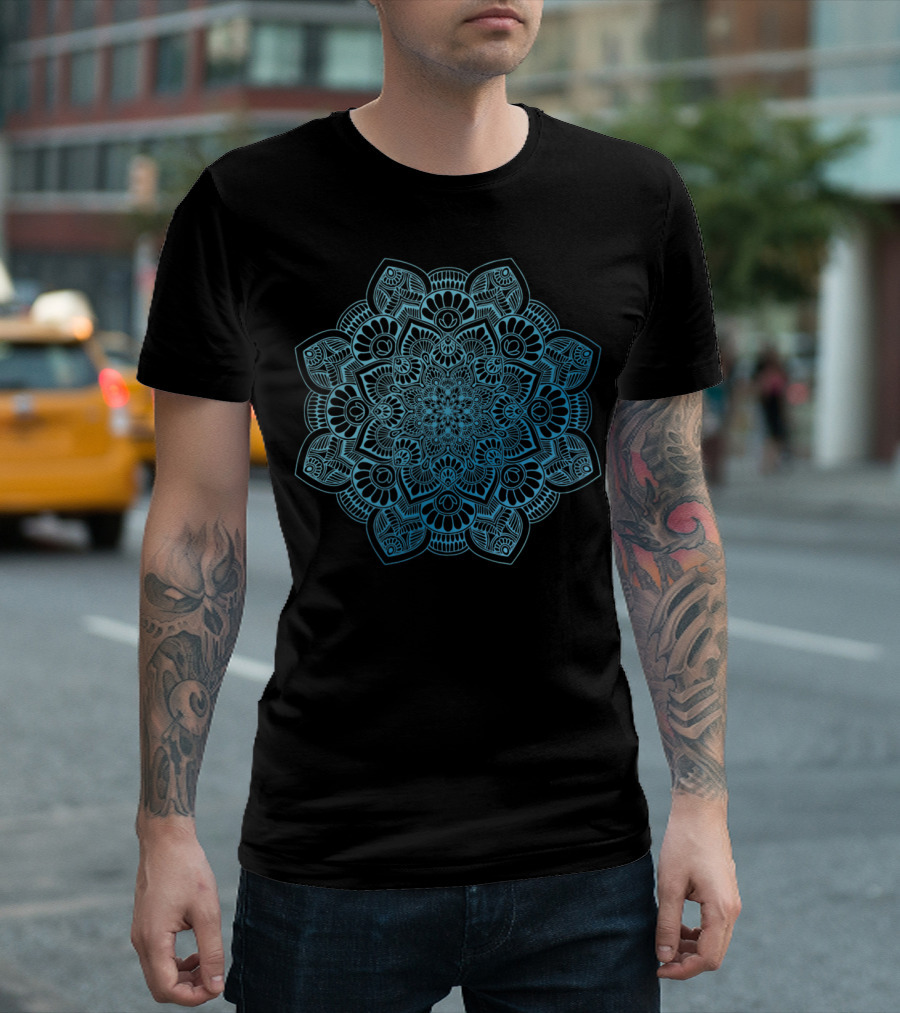 Mandala Flower Classic Blue T-Shirt
