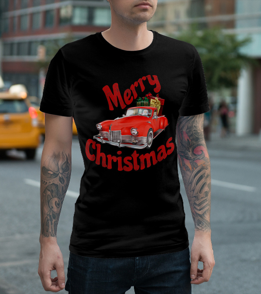 Merry Christmas Classic Car with Presents T-Shirt