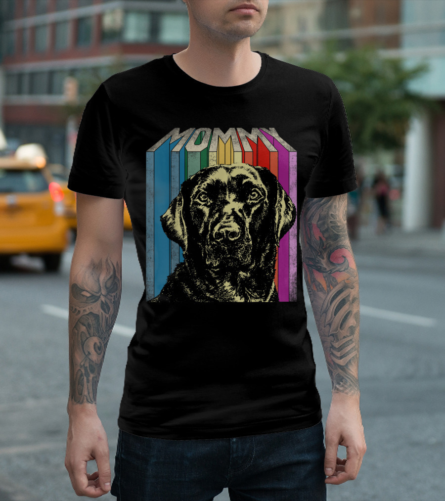 Mommy Labrador Colorful Retro T-Shirt