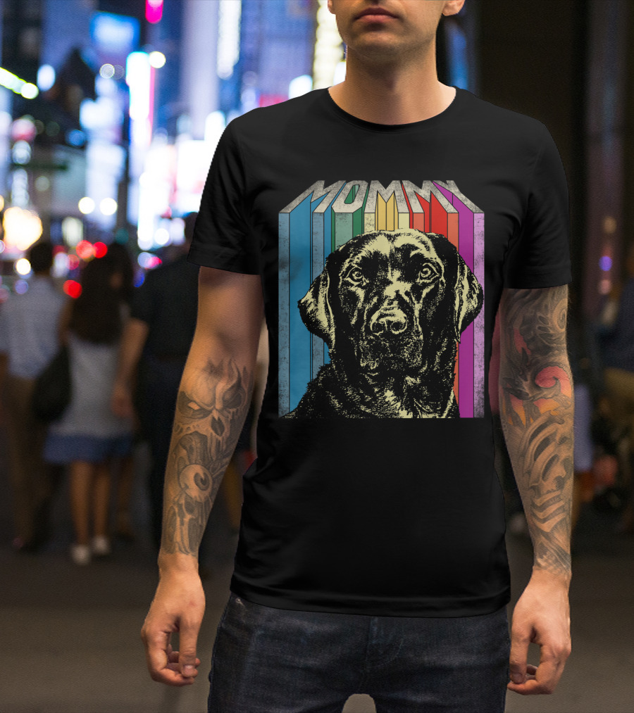 Mommy Labrador Colorful Retro T-Shirt