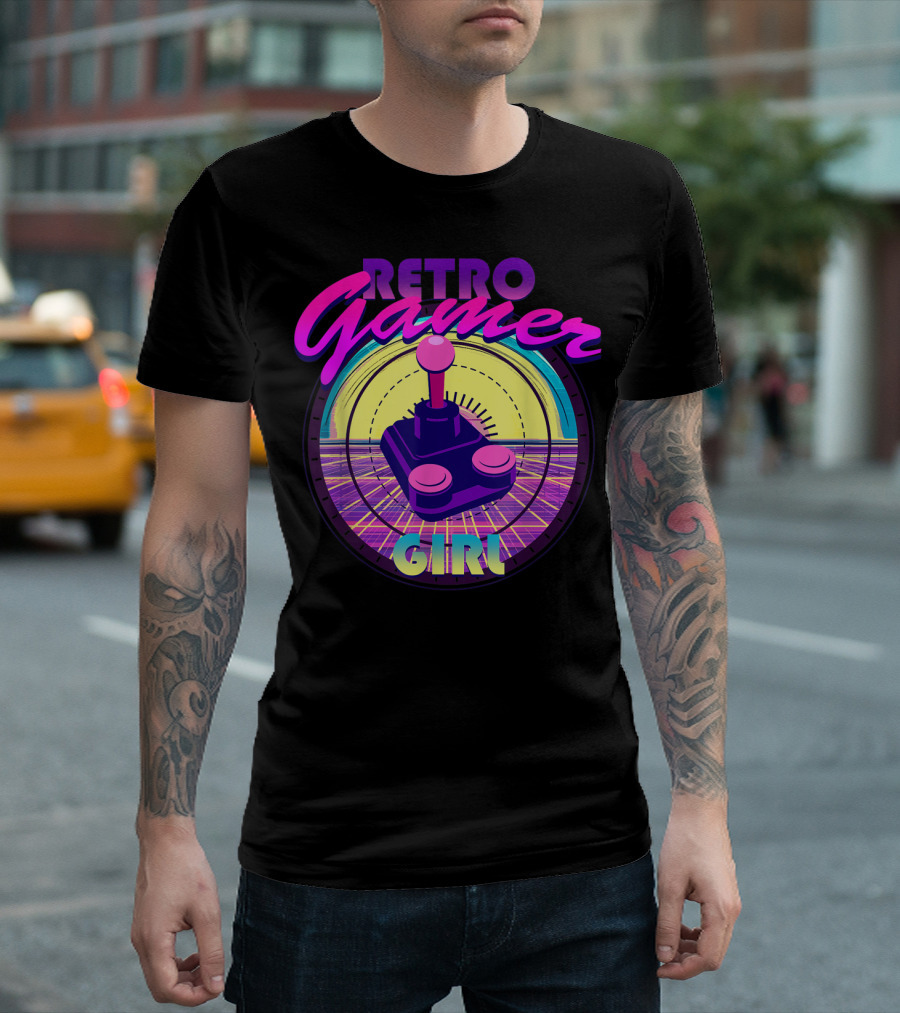Retro Gamer Girl Classic Video Games Joystick Vintage Joystick T-Shirt