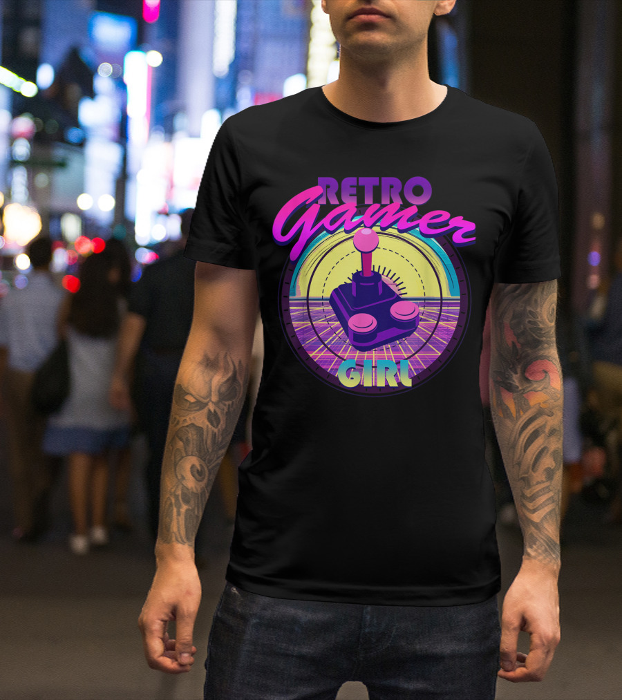 Retro Gamer Girl Classic Video Games Joystick Vintage Joystick T-Shirt