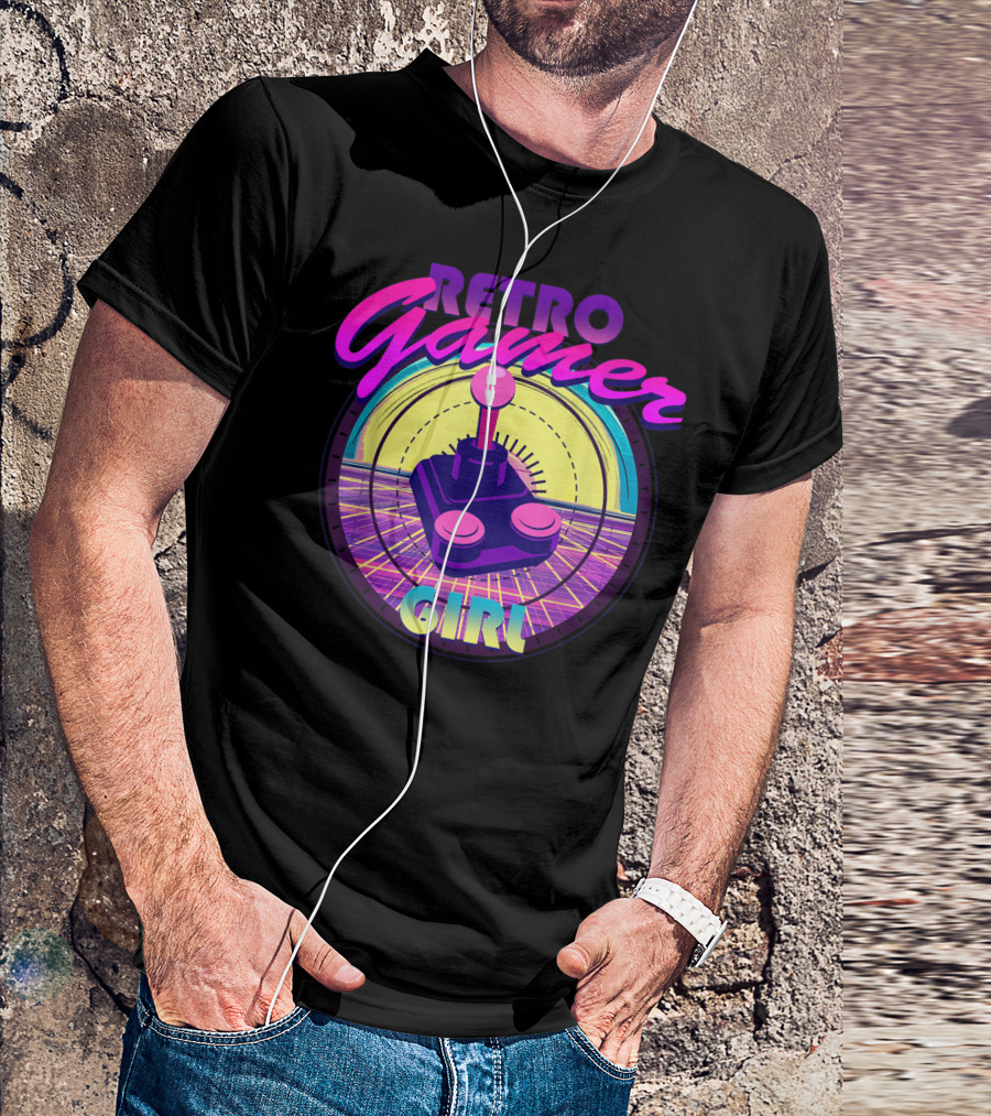 Retro Gamer Girl Classic Video Games Joystick Vintage Joystick T-Shirt