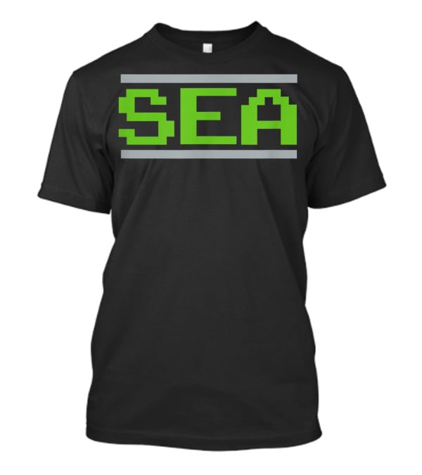 Seattle Football Classic Sea Video Game Font T-Shirt