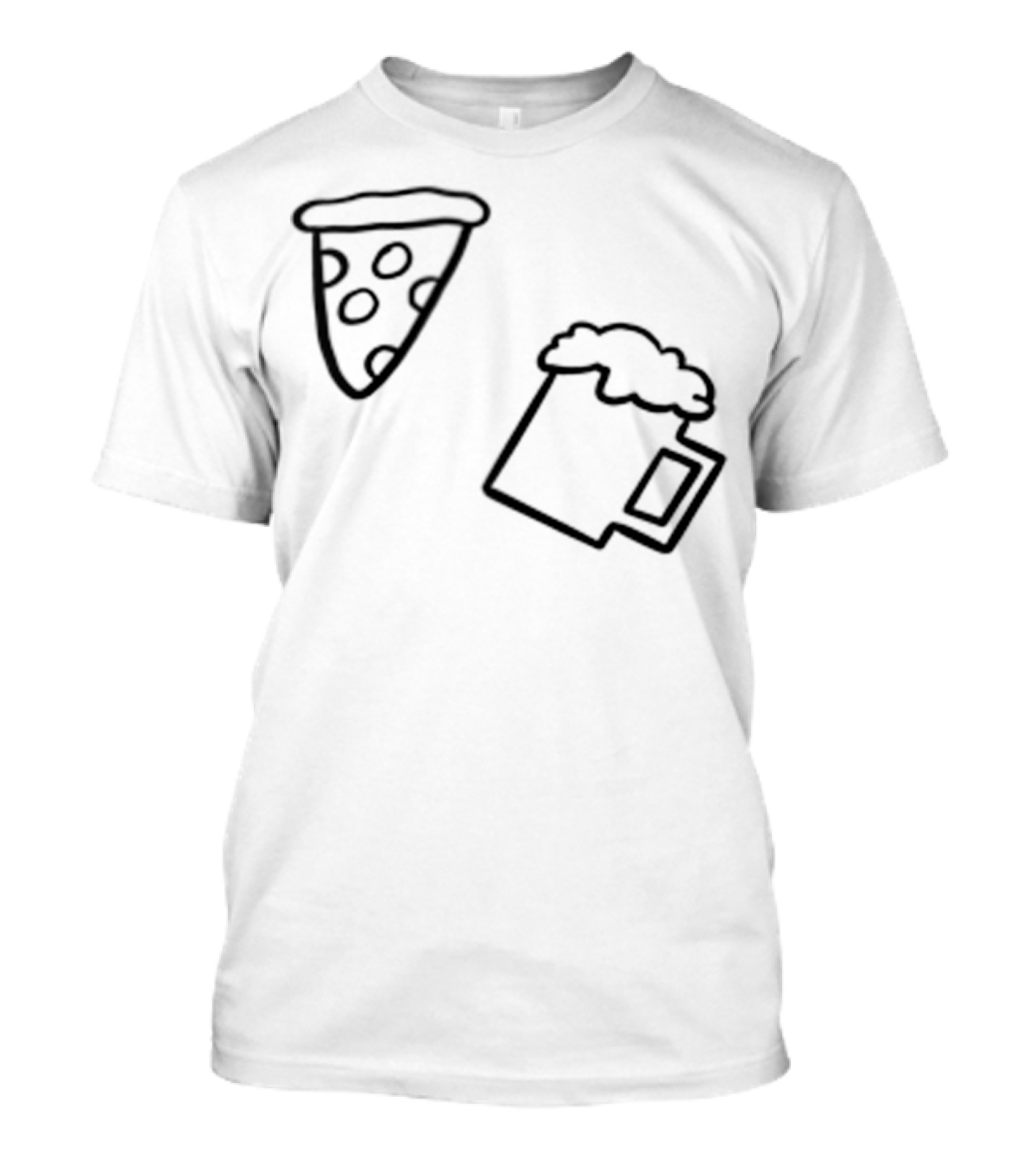Simple Best Casual Beer And Pizza Icons T-Shirt