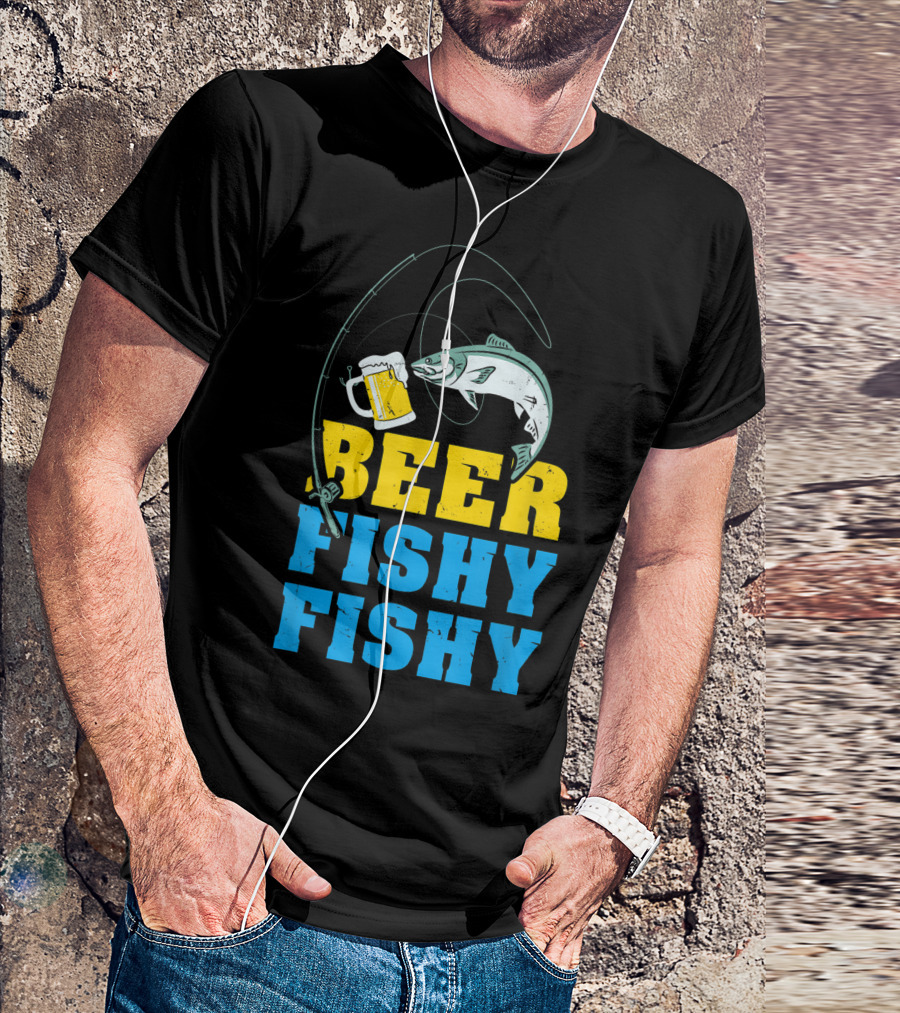 Beer Fishy Fishy Funny Drinking And Fishing Rod Fish Beer Mug T-Shirt